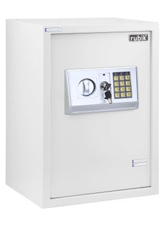 Buy Safe Box Large for Home Office with Digital Combination Lock and Emergency keys, Fire Resistant (Size 50x35x30cm) White in UAE