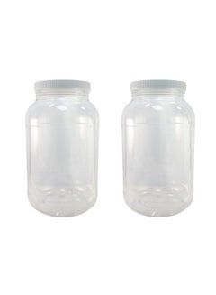 Buy Crystal Clear Pet Plastic Jars With Screw On Lids 64 Oz Set Of 3 Wide Mouth in UAE