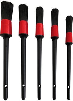 Buy LUCKLYJONE 5 Pieces Car Detailing Brush Kit for Cleaning Car Interior Exterior, Vehicles Wheels Leather Engine Dashboard Engine, Interior, Emblems, Air Vents, Car, Motorcy (Red) in Egypt