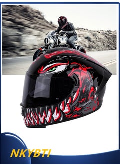 اشتري Unisex-Adult Full Face Motorcycle Helmet  Motorbike Moped Street Bike Racing Crash Helmet with Graphic في الامارات