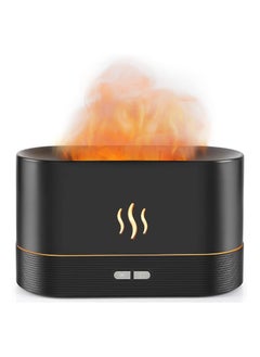 Buy Flame Diffuser Humidifier-Auto Off 180ml Essential Oil Diffuser-2 Modes Brightness Aroma Humidifier with Fire Flame Effect for Home,Office,Spa,Gym(Black) in UAE