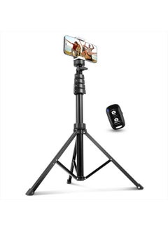 اشتري 62" Phone Tripod Accessory Kits, Camera & Cell Phone Tripod Stand with Wireless Remote and Universal Tripod Head Mount, Perfect for Selfies/Video Recording/Vlogging/Live Streaming في الامارات