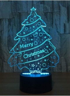 Buy New Christmas Tree 3D Illustion Lamp Atmosphere Lamp Multicolor Night Light Touch Switch 7/16 Color Changing Bedroom Light Home Decoration in UAE