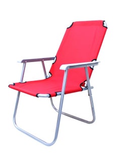 اشتري Folding Camping Chair Beach Chair For Outdoor Foldable Chair For Garden Balcony Or Festivals Outdoor Collapsible Chair As Fishing Chair Or Festival Chair L90XW75XH55CM Red في الامارات