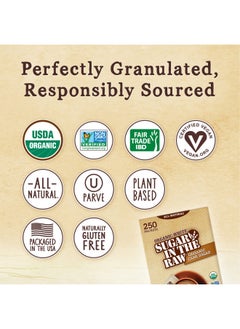 اشتري Sugar In The Raw Organic Granulated White Premium Cane Sugar, No Added Flavors or erythritol, Pure Natural Sweetener, Hot & Cold Drinks, Coffee, Tea, Vegan, Gluten-Free, Non-GMO, Bulk Sugar, 250 ct packets (2-Pack) في الامارات