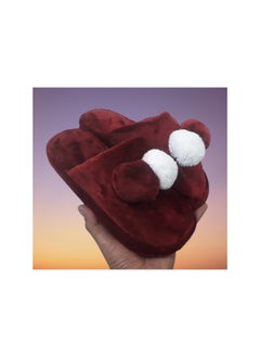 اشتري Women's winter slipper with fur, red color في مصر