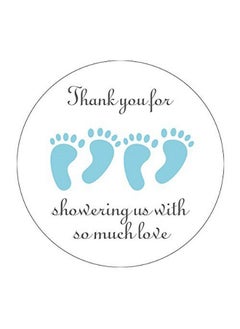 Buy Blue It'S Twins Thank You For Coming Baby Shower Stickers Two Boys Little Feet Party Favor Stickers 2 Inch 40Pack in Saudi Arabia