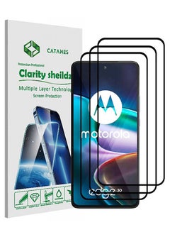 Buy 3 Pack For Moto Edge30 Screen Protector Tempered Glass Full Glue Back in UAE