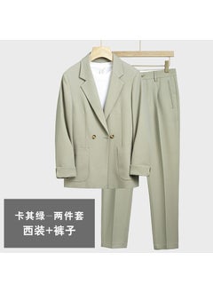 Buy Spring Autumn Korean-style Casual Suit Set for MenGreen Green in UAE