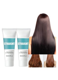 Buy 2 Pcs Protein Correcting Hair Straightener Cream, Silk & Gloss Hair Straightening Cream Nourishing Fast Smoothing Collagen Curly Hair Straight Cream for All Hair Types in Saudi Arabia