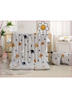 Buy Winter fluffy children's bed sheet 4 pieces double-sided velvet system quilted quilt size (quilt: 150 x 90 cm, elastic sheet: 150 x 70 + 15 cm, pillow: 40 x 30 cm, small pillow: 30 x 30 cm) in Saudi Arabia