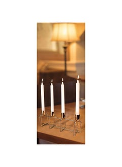 Buy Medalion Metal Candle Holder Titanium 28X7.5X10 Cm Gold in UAE