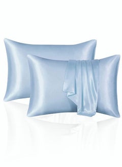 Buy 2 Pieces Soft and Smooth Satin Silk Pillowcase for Hair and Skin Health 51*102cm Breathable Bedding Pillowcase for Home B in Saudi Arabia