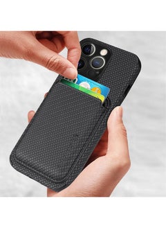 Buy Case For iPhone 15 Pro Max, PU Leather Case, Card Holder, Carbon Fiber, Detachable Magnetic Wallet Slot Stripe Simplicity Pattern Shockproof TPU Cover in Saudi Arabia