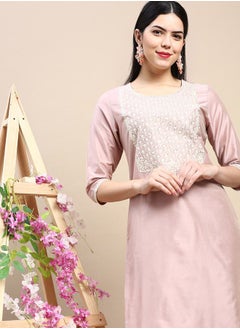 اشتري Thread Embroidered Kurta & Pocket Detail Pant Set في السعودية