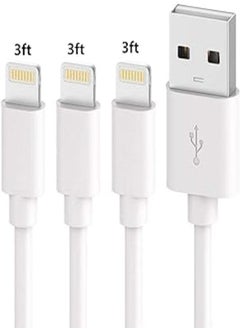 اشتري SHARLLEN iPhone Charger Cable (3 Pack 3FT) Fast USB iPhone Charging Cable Long Cord Compatible iPhone 11/XS/Max/XR/X/8/8 Plus/7/7 Plus/6/6 Plus/6S/6S Plus More (White) في مصر