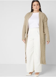 Buy Longline Cable Knit Cardigan in UAE