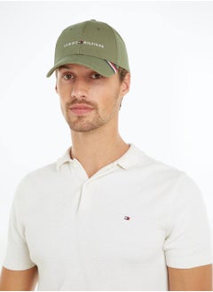 Buy Men's Logo Embroidery Six-Panel Baseball Cap -  Pure organic cotton, Green in Saudi Arabia