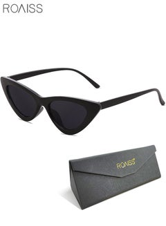 Buy Retro Vintage Narrow Cat Eye Sunglasses for Women Goggles Plastic Frame in UAE