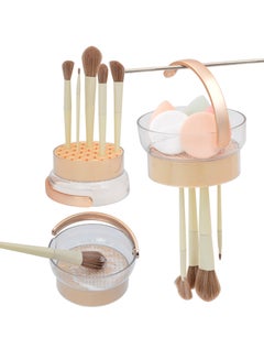 Buy SYOSI Makeup Brush Cleaning Bowl, 3 in 1 Silicone Makeup Brush Cleaner for Clean and Dry Makeup Brush, Portable Washing Tool for Makeup Brush and Makeup Sponge (Cream) in UAE