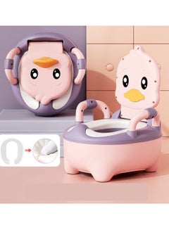 اشتري Pink Potty Toilet Trainer Baby Potty Training Seat with Handles Toddler Kids Potty Chair with High Back Support & Lid Removable Potty Pot في السعودية