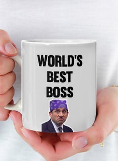 Buy World's Best Boss Mug Ceramic Mug for Tea and Coffee with Handle Multicolour 11Oz in Saudi Arabia