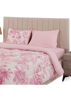 Buy Mariel Queen-Sized Comforter, Pink And White - 230X220 Cm in UAE