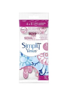 Buy Simply Venus Disposable Razors 5 piece in UAE