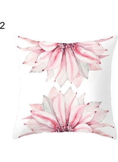 Buy Floral Printed Cushion Cover White/Pink in UAE