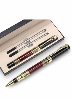 اشتري Expert Ballpoint Pen Black with Chrome Trim Luxury, Line 0.5mm Tip Come 2 Pieces Ink Refill, Nice BallPens Classy Gift Box for Student, Executive, Office (Classic Black) في السعودية