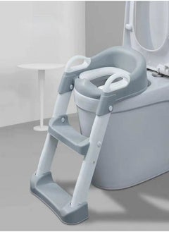 Buy Oasisgalore Grey Baby Toddlers Boys Girls Potty Training Seat Toilet with Step Stool Ladder with Anti-Slip Pads Foldable Comfortable Safe Easy Clean in Saudi Arabia