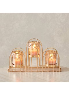 Buy Orlie Metal Arch Candleholder with Glass Votives 25 x 14 x 7 cm in Saudi Arabia