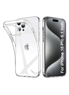 Buy iPhone 15 Pro Case Clear Ultra Slim Thin Flexible Scratch Resistant Gel Rubber Soft Silicone Protective Case Cover for Apple iPhone 15 Pro 6.1 Inch 2023 in UAE