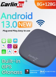 اشتري CarlinKit 8G+128G Android 13 CarPlay TV AI Box Ultra QCM6125 8-Cores Wireless CarPlay& Android Auto GPS For YouTube Netflix IPTV في السعودية