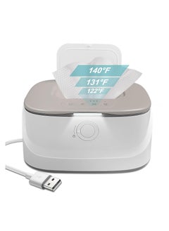 اشتري Baby Wipe Warmer with Light, Wet Wipes Dispenser Warmer with Pop-Up Holder, USB Charging, Portable Large Capacity Diaper Warmer, Adult Nursery, Baby Newborn Essential Must Haves, Three Temperature في السعودية