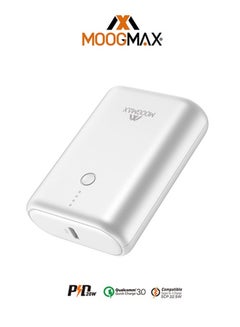 Buy 10000mAh Super small pocket-size mini power bank with 2 ports USB and Type-c featuring with fast charging PD and 20W from Moogmax in Saudi Arabia