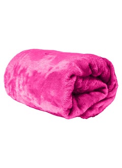 Buy Single Micro Fleece Flannel Blanket 260 GSM Super Plush and Comfy Throw Blanket Size 150 x 200cm Fuschia Pink in UAE