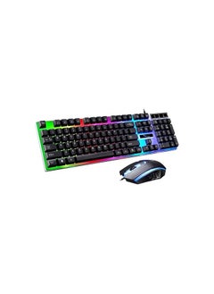 اشتري SAPU G21 Keyboard Multiple Color Rainbow LED Backlit Mechanical USB Wired Gaming Keyboard and Mouse Combo for Working or Game في الامارات