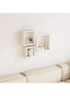 Buy Jazz Cube 3-Piece Wall Shelf Set 25 x 9 x 25 cm in UAE