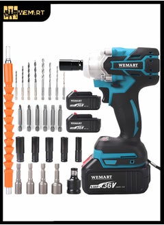 Buy Cordless 1/2 Inch Brushless Impact Wrench, 2950RPM Cordless Impact Gun with 2 4000mAh Batteries, Charger and 6 Outlets, Electric Impact Driver for Car Home Use in Saudi Arabia