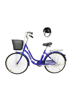 Buy Bike Bicycles Dutch Style with helmet Wheel Lightweight City Bike 26 Inch  City-Bike Steel Frame Fixed-Gear Road-Bike Comfort Cycle-For Women  Front Basket and Rear Carrier Classic Bike in Saudi Arabia