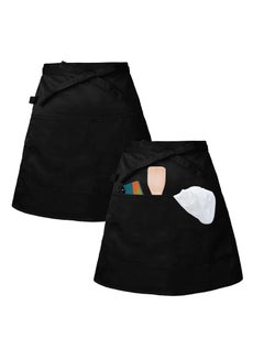 Buy Waist Apron, Black Half Aprons Short Cloth Aprons Men and Women Waitress Apron for Home Kitchen Restaurant Work Bistro Gardening Chef Waiter Cooking and Baking (2 Packs) in Saudi Arabia