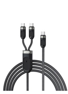 اشتري Dual Type-C Fast Charging Cable /Simultaneous Charging/ Braided Wire/ Universal Compatibility/ 1.2M Cable Length/ 60W PD - Black في الامارات