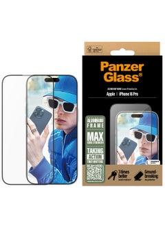 اشتري PanzerGlass® Aluminium Frame Screen Protector for Apple iPhone 16 Pro, EasyAligner, Tempered Glass, High Scratch Resistance, Impact Resistance, Elegant Aluminium Frame في الامارات