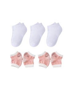 اشتري Star Babies Combo Pack of 2 (Kids socks pack of 3, Baby Knee Pad Pack of 2) - Pink في الامارات