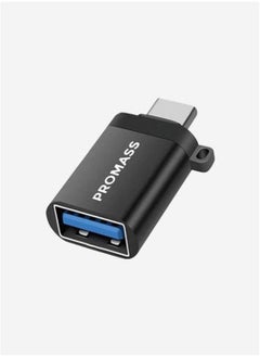 Buy Original adapter cable for charging and transferring data, Type C to USB, black color in Saudi Arabia