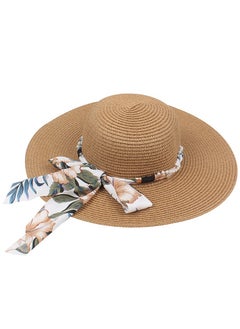 اشتري New Hat Children's Fashion Print Ribbon Beach Sunshade في السعودية