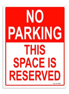 اشتري No Parking This Space is Reserved Sign 20x15cm, Reflective UV Protected Weather Resistant Plastic Sign (1pc) في الامارات