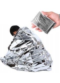 Buy Waterproof Tear Resistant Thermal First Aid Emergency Blanket for Hiking, Commute, Emergency, Camping Cotton Polyester Blend Silver 1pc in Egypt