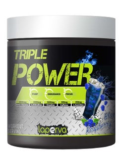 اشتري Laperva Triple Power Pre Workout, Elevate Energy, Enhance Focus and Concentration, Increase The Blood Flow and Pump, Blue Raspberry Flavor, 30 Servings-300gm في الامارات